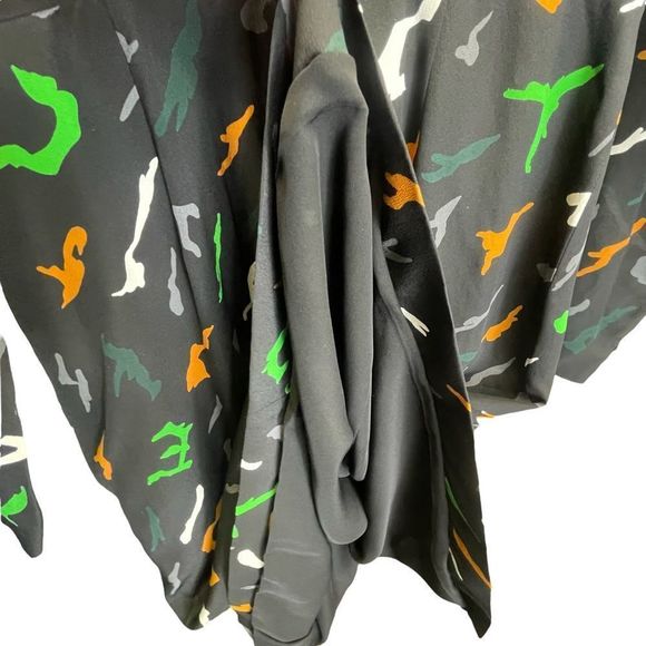 Givenchy Womens Size 4 US Dress 100% Silk Midi Wrap Printed Pattern Long Sleeve - Picture 8 of 14